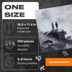 Unidragon One Size — 43x29 cm — 500 pcs Black and White Serenity