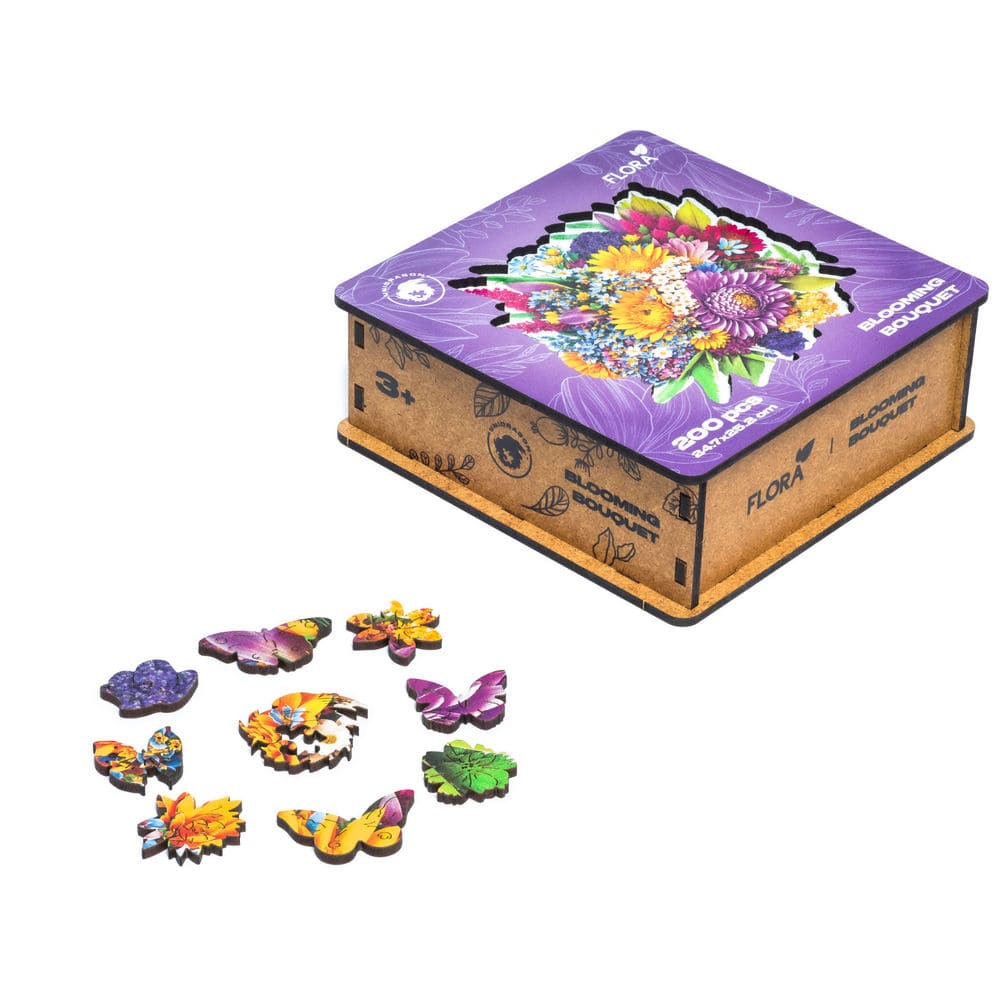 Unidragon Puzzle One Size — 9.5x9.8" — 200 pcs Blooming Bouquet