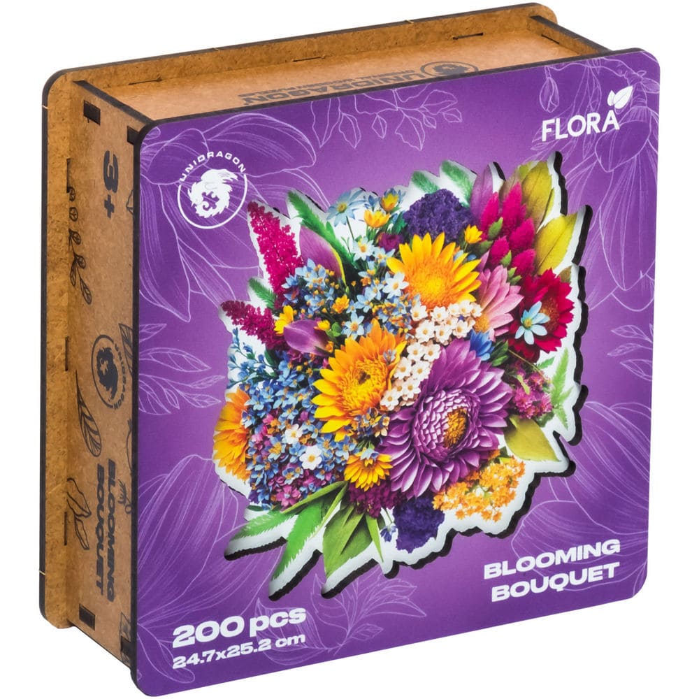 Unidragon Puzzle One Size — 9.5x9.8" — 200 pcs Blooming Bouquet