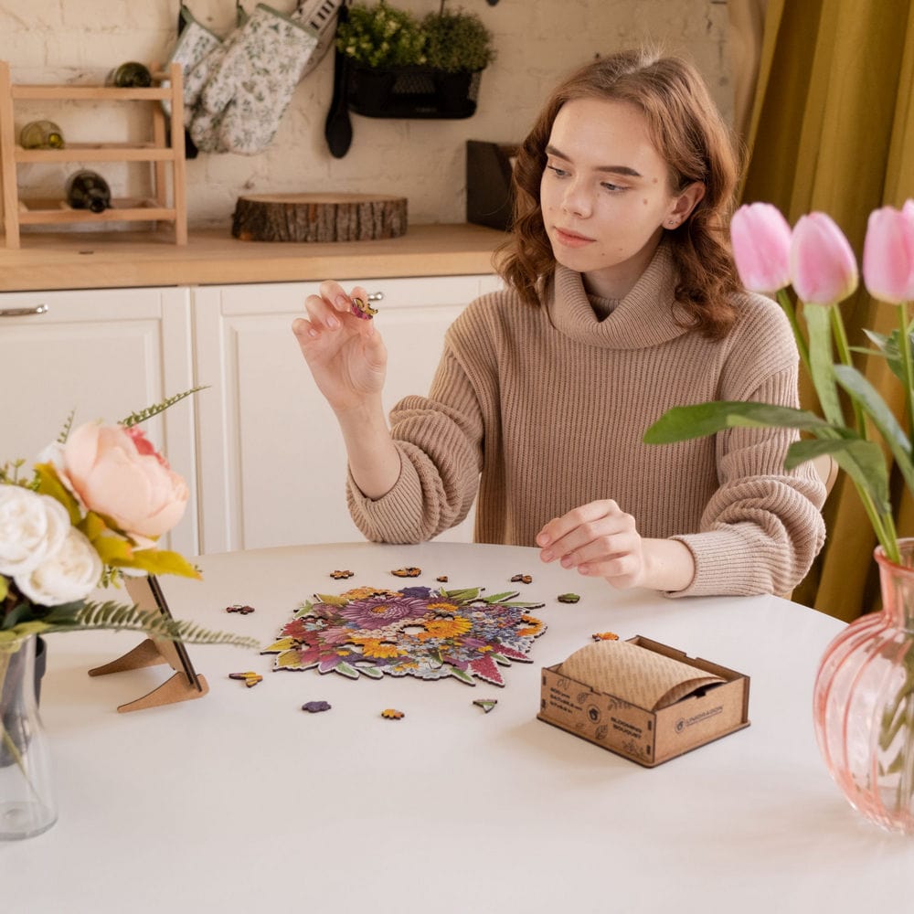Unidragon Puzzle One Size — 9.5x9.8" — 200 pcs Blooming Bouquet