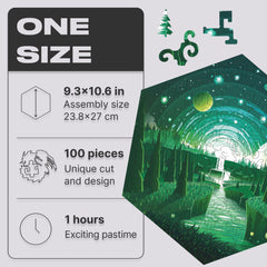 Unidragon Puzzle One Size — 23.8x27 cm — 100 pcs Hexagon Endless Green