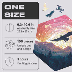 Unidragon Puzzle One Size — 23.8x27 cm — 100 pcs Hexagon King Bird