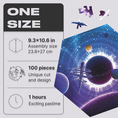 Unidragon Puzzle One Size — 23.8x27 cm — 100 pcs Hexagon Space Station