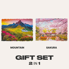 Unidragon Puzzle Size S Nature Gift Set #3 (Mountain, Sakura)