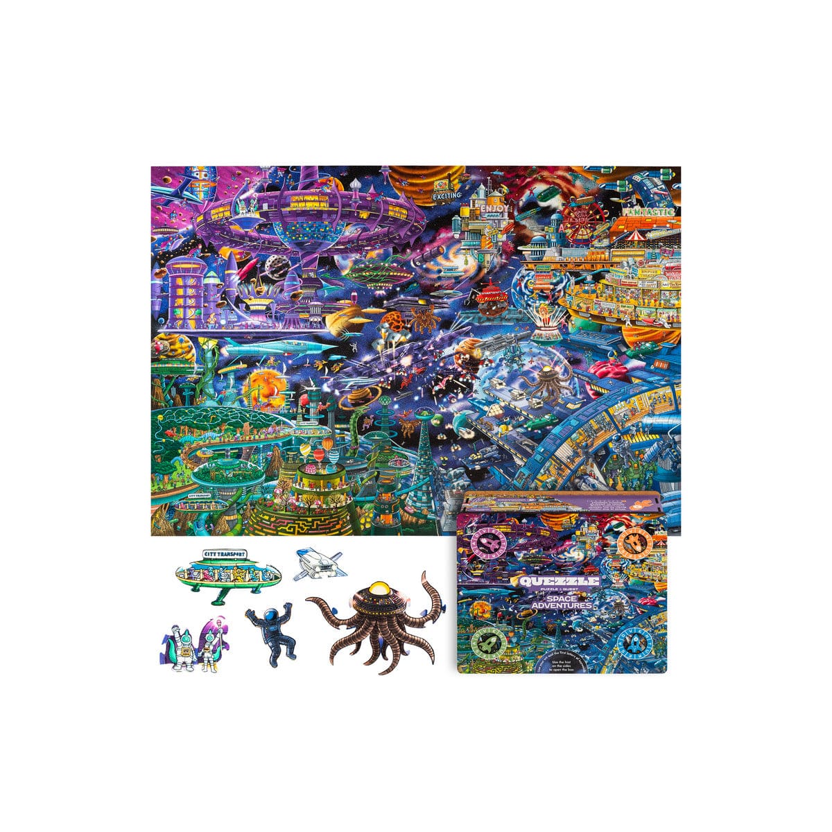 Unidragon Puzzle One Size — 27.9×19.6" —  1000 pcs Quezzle Space Adventures