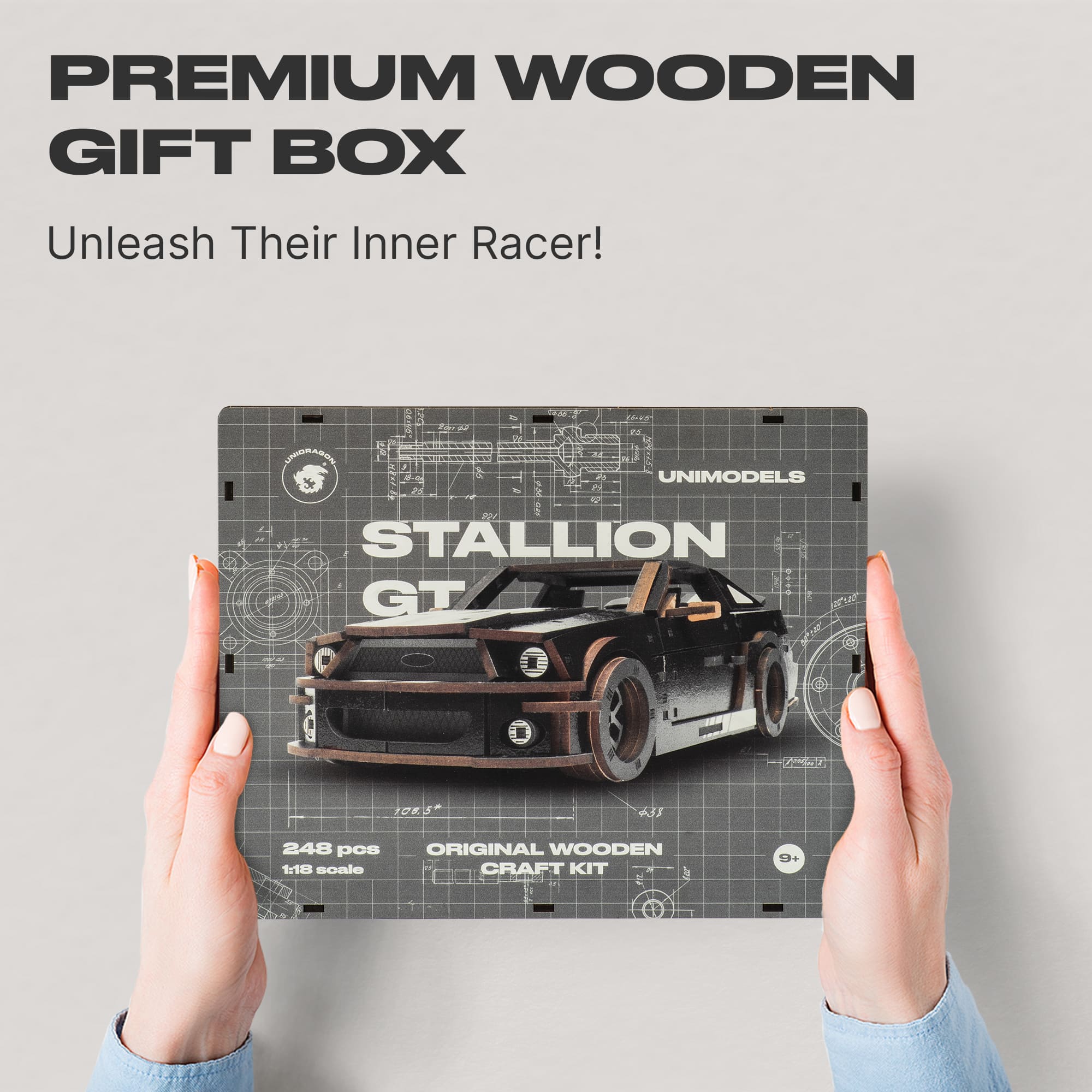 Unidragon Puzzle One Size — 25.5x11x7.5 cm — 248 pcs Stallion GT Black