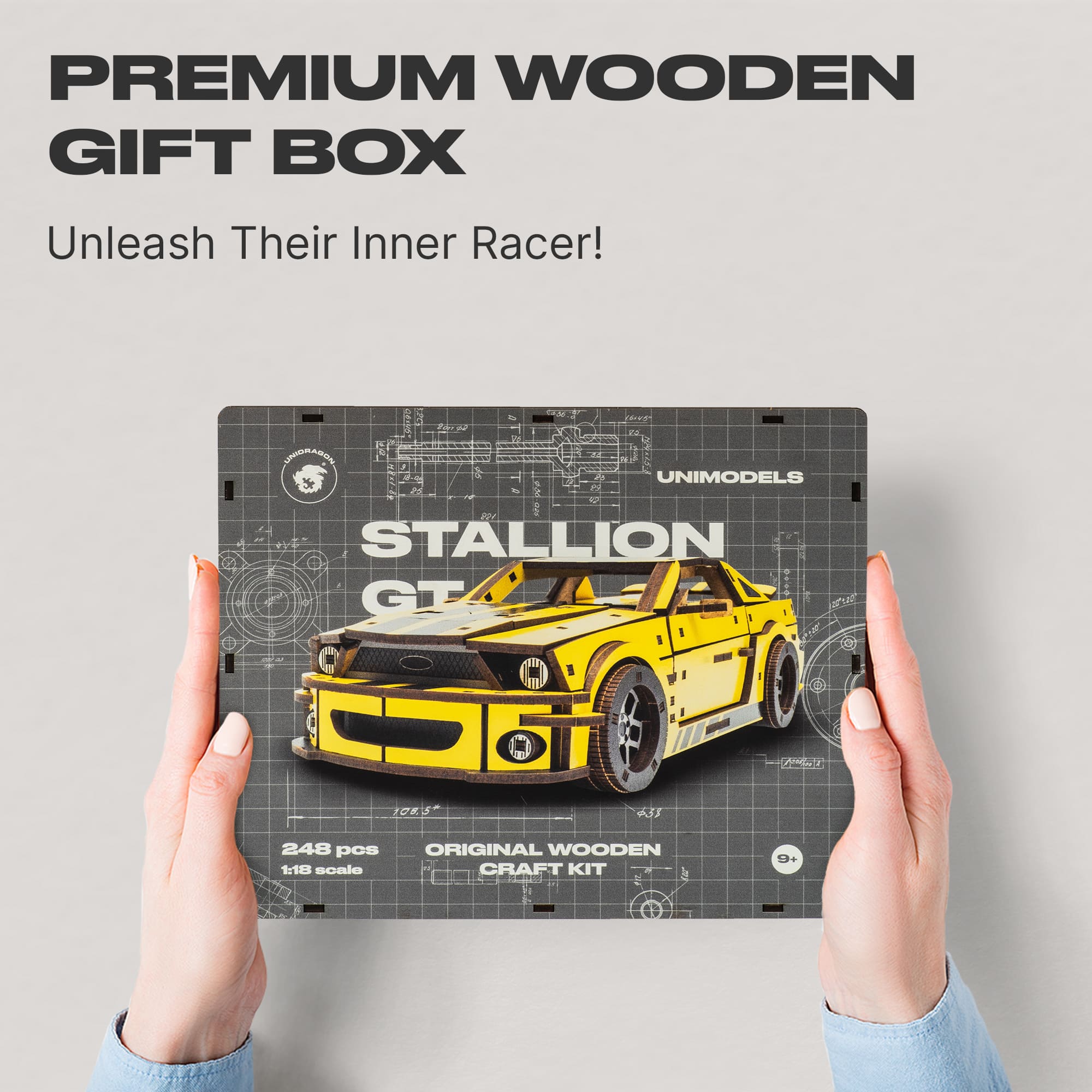 Unidragon Puzzle One Size — 25.5x11x7.5 cm — 248 pcs Stallion GT Yellow